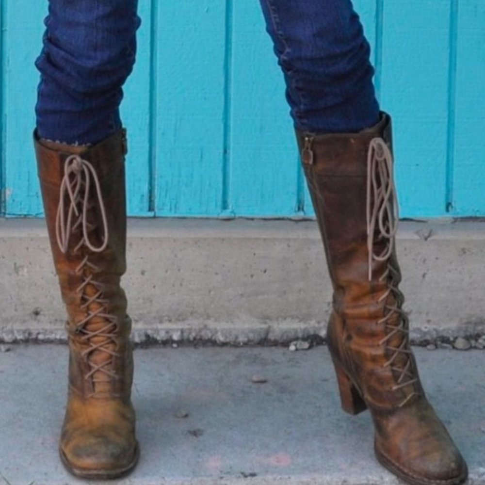 Frye Villager Lace Up Tall Boots